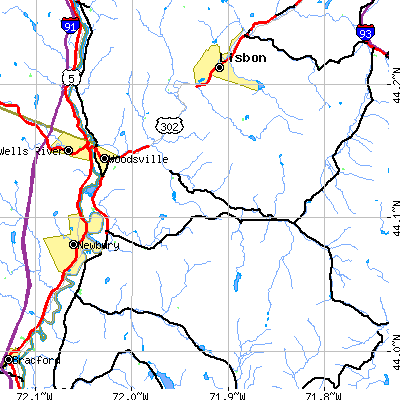 Zip code 03785 close-up map