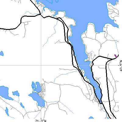 Zip code 03810 close-up map