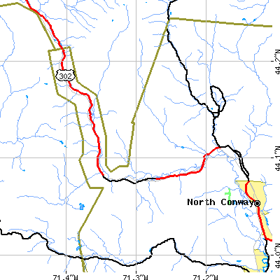 Zip code 03812 close-up map