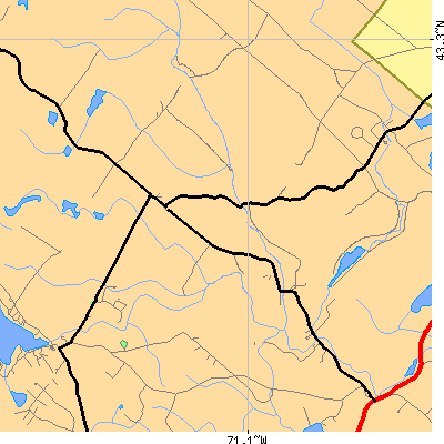 Zip code 03815 close-up map