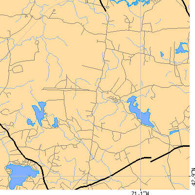 Zip code 03819 close-up map