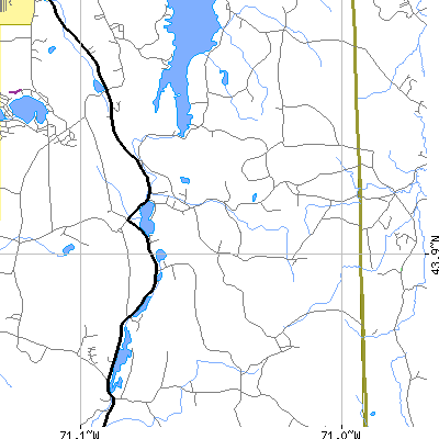 Zip code 03832 close-up map