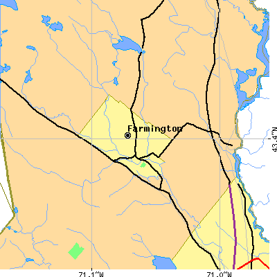 Zip code 03835 close-up map