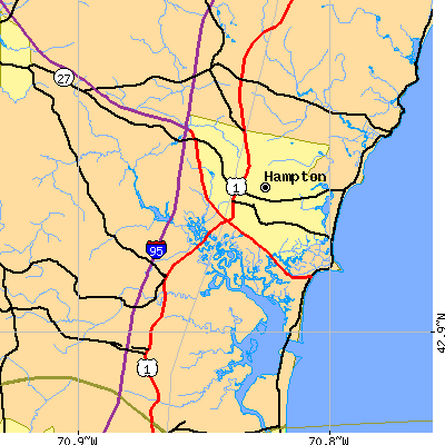 Zip code 03842 close-up map