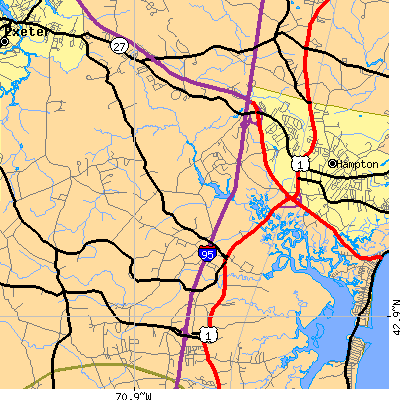 Zip code 03844 close-up map