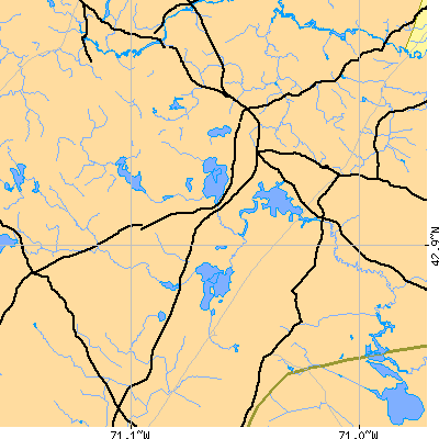 Zip code 03848 close-up map