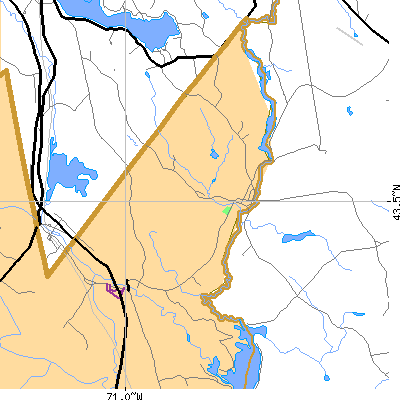 Zip code 03852 close-up map
