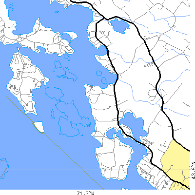 Zip code 03853 close-up map