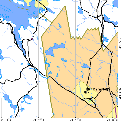 Zip code 03855 close-up map