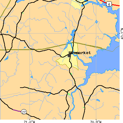 Zip code 03857 close-up map
