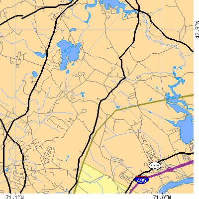 Zip code 03858 close-up map