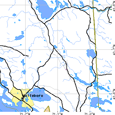 Zip code 03864 close-up map