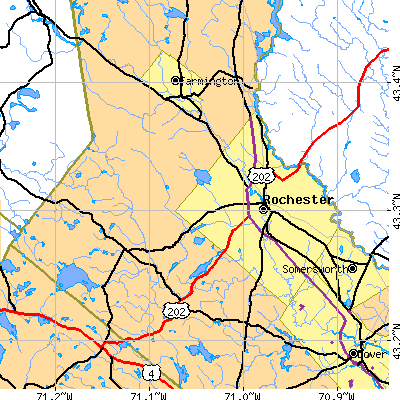 Zip code 03867 close-up map