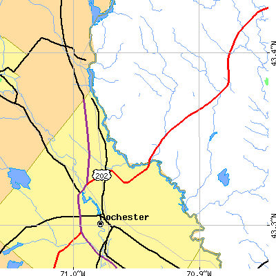 Zip code 03868 close-up map