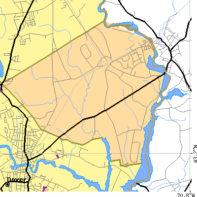 Zip code 03869 close-up map