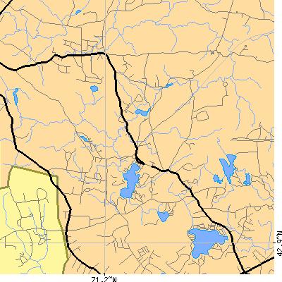 Zip code 03873 close-up map