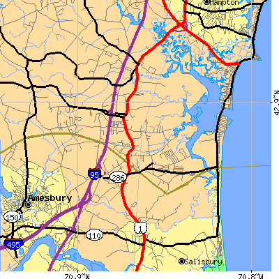 Zip code 03874 close-up map