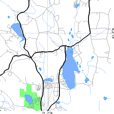 Zip code 03875 close-up map