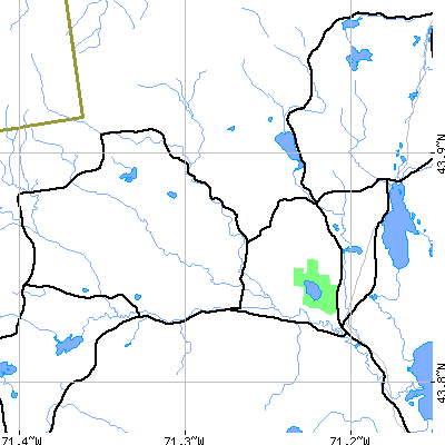 Zip code 03886 close-up map