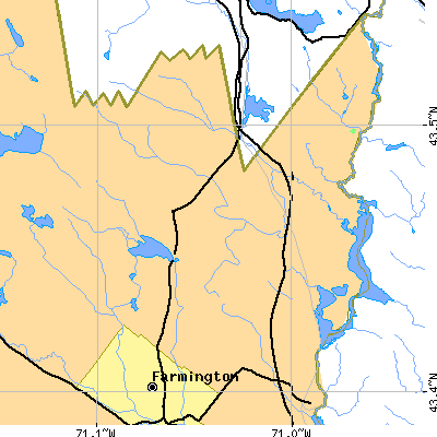 Zip code 03887 close-up map