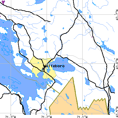 Zip code 03894 close-up map