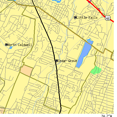 Zip code 07009 close-up map