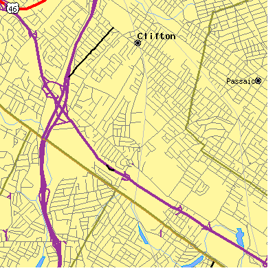 Zip code 07012 close-up map