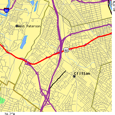 Zip code 07013 close-up map