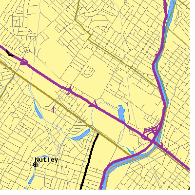 Zip code 07014 close-up map