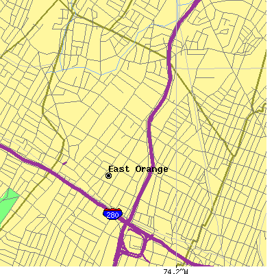 Zip code 07017 close-up map