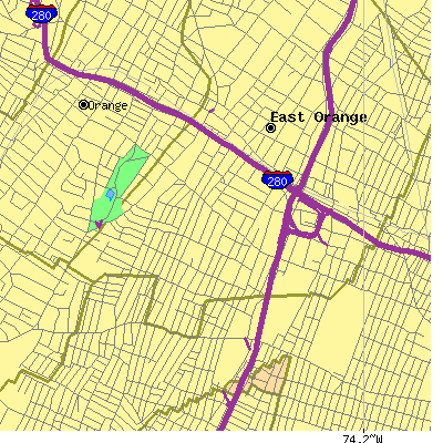 Zip code 07018 close-up map