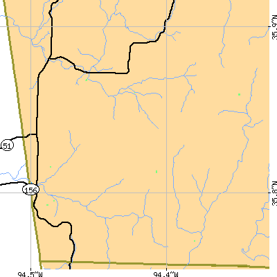 Zip code 72717 close-up map