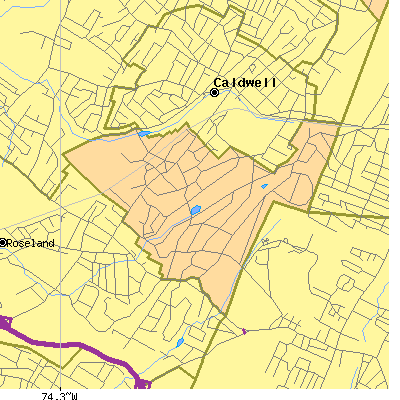Zip code 07021 close-up map