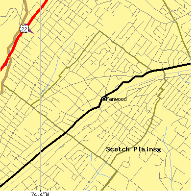 Zip code 07023 close-up map