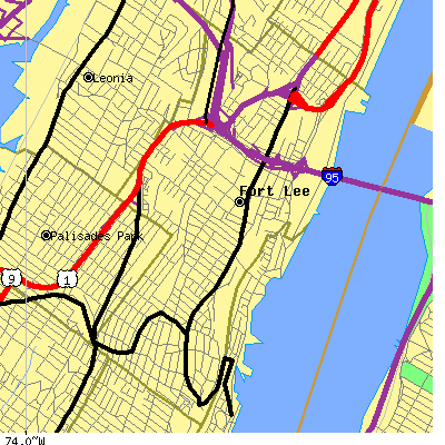Zip code 07024 close-up map