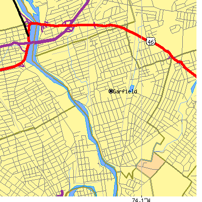 Zip code 07026 close-up map