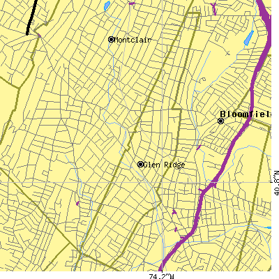 Zip code 07028 close-up map