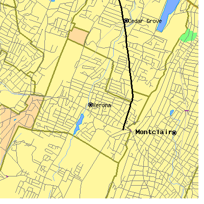 Zip code 07044 close-up map