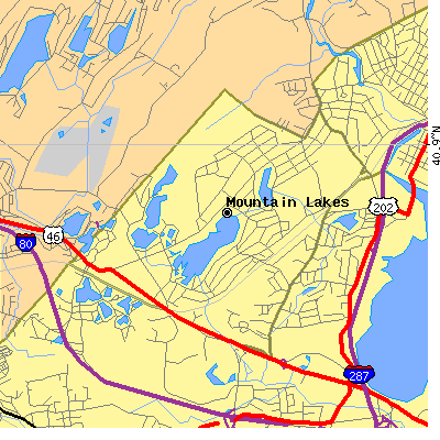 Zip code 07046 close-up map