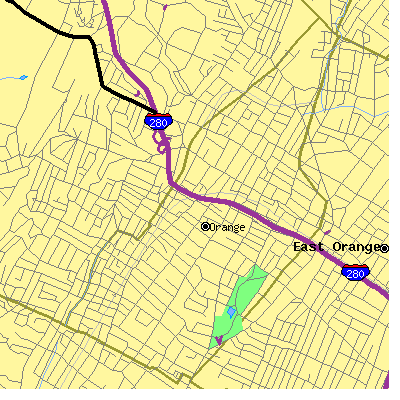 Zip code 07050 close-up map