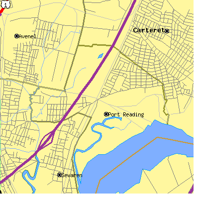 Zip code 07064 close-up map