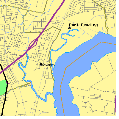Zip code 07077 close-up map