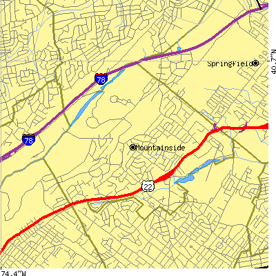 Zip code 07092 close-up map