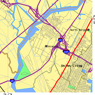 Zip code 07094 close-up map