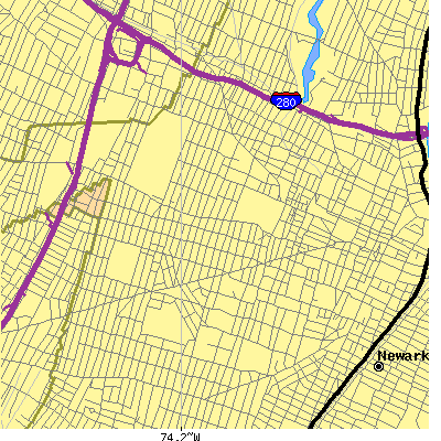 Zip code 07103 close-up map