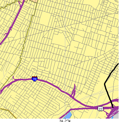 Zip code 07108 close-up map