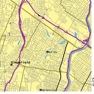 Zip code 07110 close-up map