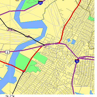 Zip code 07306 close-up map