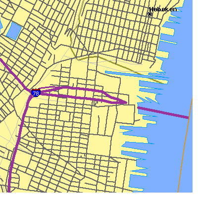 Zip code 07310 close-up map