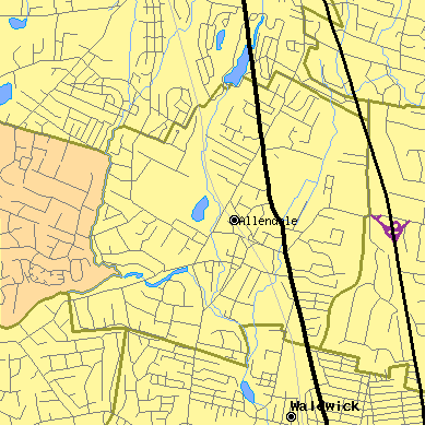 Zip code 07401 close-up map